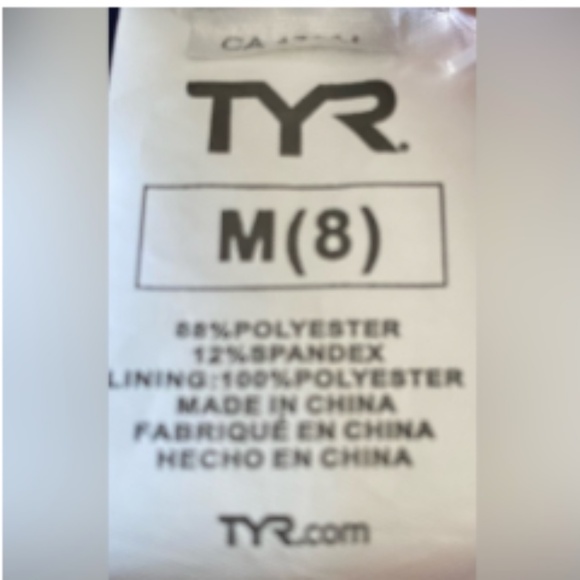 TYR BLU/WHT 2 Part Workout Top, 8 Winter Sale - Picture 4 of 4